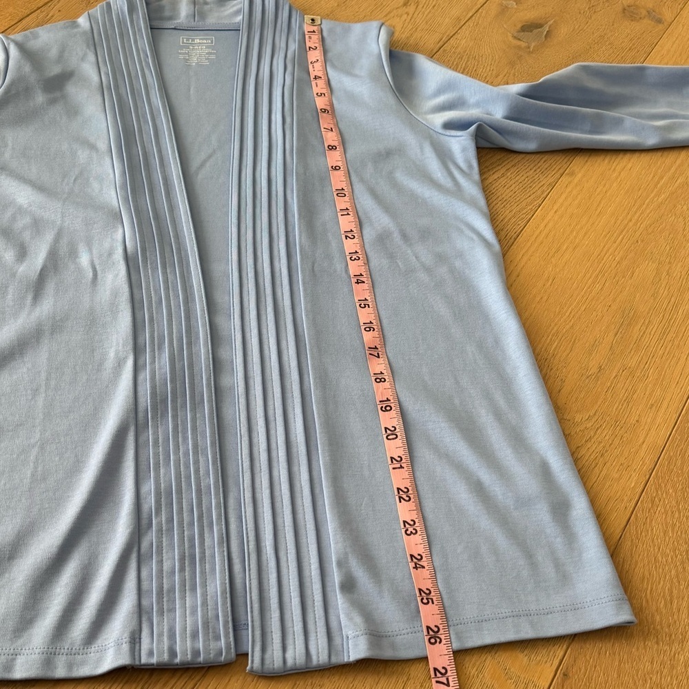 L.L. Bean Open Front Blue Cardigan Small - Picture 4 of 6